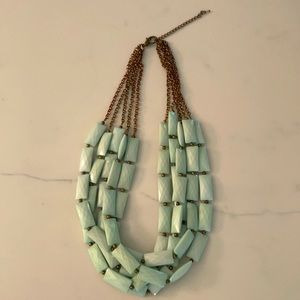 Light Blue Beveled Bead Chain Necklace